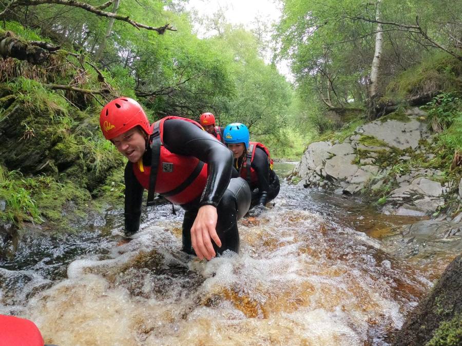 Gorge Gener8 Adult adventure with Outfit Moray. Hen Party, stag party, corporate days, team building